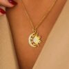 Minimalist Sun and Moon Necklace